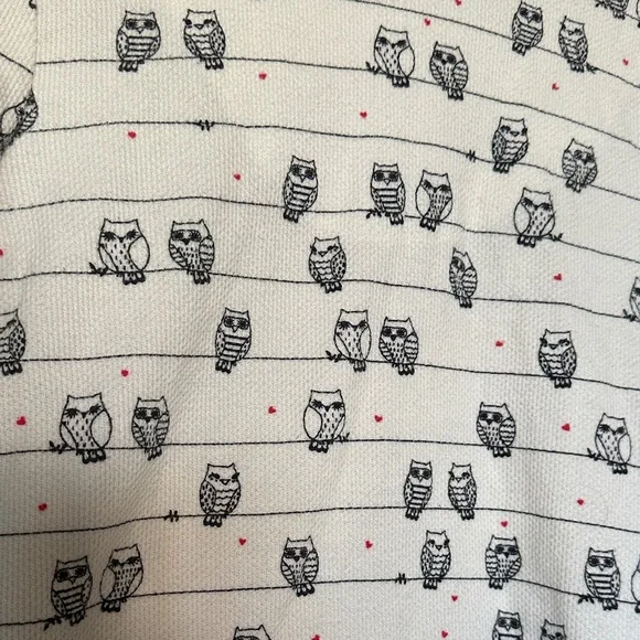 Kensie White & Red Owl Pajama Set - Picture 5 of 9